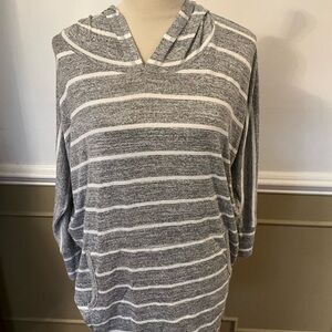 41 Hawthorn Heathered Gray and Cream Knit Top